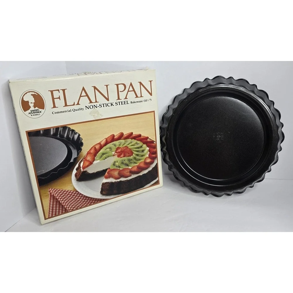 Vintage Roshco Bakers Advantage Commercial Quality Non-Stick‎ Steel FLAN PAN NEW